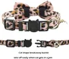 Leopard Print Fashion Luxurious Dog Cat Collar Breakaway with Bell and Bow Tie Adjustable Safety Kitty Kitten Set Small Dogs Colla6182083