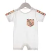 Retail/Groothandel geboren 0-12m Baby Plaid Bear Rompers onesies katoen dunne jumpsuit uit één stuk lichaam bodysuits Toddle baby Kinder designer kleding