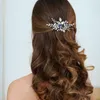 Accessori per pettini per capelli per donna Gioielli con fiori di strass Eleganti fermagli per sposa con perle