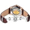 LIGE 9843 Plus Brand Classic Men Retro Watches Automatic Mechanical Watch Clock Genuine Leather Waterproof Wristwatch 210527