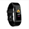 115plus Bracciale Salute Bracciale Frequenza cardiaca Pressione sanguigna Smart Band Impermeabile Fitness Tracker Smart Band Watch Uomo Donna 1eh Nuovo arrivo auto