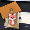 Personal Design Fashion Little Fox Szczur Keychain Cute Unisex Breloczek Skóra z breloczki ze stali nierdzewnej