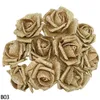 Ghirlande di fiori decorativi 5/10 pezzi glitter oro/argento schiuma rose bouquet da sposa decorazione ghirlanda di fiori fai da te decorazioni per la casa fiori finti artigianali