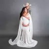 Langes, vollärmeliges Umstandskleid für Fotoshootings, weiche Baumwolle, Maxi-Umstandskleid, sexy Umstandsfotografie-Requisiten, Babyparty-Geschenk, Q0713