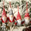 Kerstverlichting Gnome Hanger Santa Pluche Doll Decoratieve Kerstmis Boom Opknoping Ornament Indoor Party Gunst Phjk2111