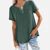 Vrouwen T-shirt Korte Mouw Solid V-hals Plus Size Dames T-shirts Losse Basic All-Match Zakken Zomer Strand Stijl Tees 210518