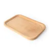 Solid Beech Wood Rectangular Dinner Plate Western Food Rectangular Round Corners Snack Dessert Servering Bricka