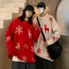 Мужские свитера Лось и снежинка Свитер для рождественских женщин Зимняя Унисекс модная одежда Пара вязать Джемпер Невазирует Harajuku Pullo