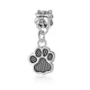 Convient aux bracelets Pandora 30pcs pendentif empreinte de patte de chien balancent des breloques perles breloques en argent perle pour la vente en gros bricolage collier européen bijoux