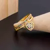 2021 mode 6 Stile Herzförmige Ringe Für Frauen Gold Farbe Einstellbare Ring Beste Party Hochzeit Jahrestag Schmuck Geschenk