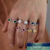 Finger Band Jewelry silver color colorful birthstone Rings with 3A Cubic Zirconia Crystal Tear Drop Stone Rings for Women Factory price expert design Quality Latest
