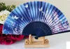 100 stks klassieke Chinese bruiloft gunst bloem zijde stof kersenbloesem vlinder bruids douche gift doek vouwen hand fan