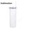 Bricolage blanc 20 oz Sublimation gobelet Double paroi en acier inoxydable isolé sous vide tasses à eau pour voyage DAS203