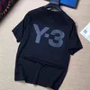 Camiseta masculina e feminina Y-3 casal impressão letras puro algodão de manga curta camisetas casuais em torno do pescoço