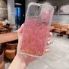 Custodie Quicksand Bling Glitter per Iphone 15 14 13 12 Pro MAX 11 XR XS X 8 7 6 5 Plus Hard PC Soft TPU Stars Liquid Starry Heart Love Floating Shinny Women Cover posteriore mobile