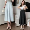 Корейский стиль весна летняя юбка женская средняя длина высокой талии похудения длинная юбка 210507