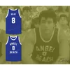 Nikivip Custom Meat Tuperello #8 Angel Beach Gators Basketball Jersey Stitched Blue Any Name and Number Top Quality