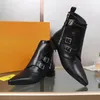 Дизайнер роскошь сексуальная мода заостренные ботинки кожаные сапоги толстые высокие каблуки роскошный дизайн на шнуровке платформы обувь кожаные дамы размером 35-42 с коробкой