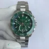 Orologi sportivi da uomo VK all'ingrosso Lunetta in ceramica verde Movimento al quarzo giapponese Cronografo Cinturino in gomma F2 Orologi da polso