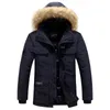 Plus Storlek 6XL Vinter Mens Bomull Multi-Pocket Jackor Outwear Men Fur Hooded Parkas Casual Warm Tjock Vattentät Jacka Coat 211204