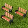 5PCS Model Park Bench 1:30 Mini Garden Ornament Miniature Park Bench Craft DIY Figurines Landscape Bench Model Garden Decor Y0910