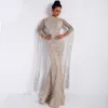 Gerçek Görüntü Parti Abiye Uzun Kollu Bling Sequins Robe De Mariée Lüks Aplike Dubai Ziyafet PAGOnts Stokta