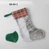 Sublimering Utskriftsöverföring Sequin Christmas Stocking Gift Bag Props Smycken Xmas Tree Pendant Decorations 20PCs Gratis DHL Ship HH21-456