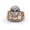 Fedi nuziali da donna in argento sterling 925 con zirconi cubici e diamanti per stile Pandora oro rosa margherita corona intrecciata anello di fidanzamento ritagliato regalo da donna con scatola
