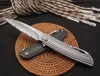 1Pcs High Quality Flipper Folding Knife Damascus Steel Blade Black/Silver Stainless Steel Handle Outdoor EDC Pocket Gift Knives