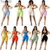 Women Jumpsuits Sexy Slim Designer Summer Solid Color Sleeveless Vest V Neck Shorts Rompers Hollow Out Tight Overalls Pants 6 Styles