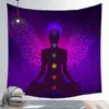 Starry Night Galaxy Decor Psychedelic Tapestry Wall Hängande Indiska Mandala Hippie Chakra Tapestries Boho Cloth 210608