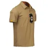 メンズ軍の屋外戦術Tシャツクイックドライ夏Tシャツ半袖ラペルシャツ軍の訓練トップスティーメンズ服210629