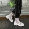 メチナ本物のレザーショートブーツ女性の靴プラットホーム