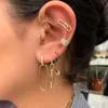 2021 European Unique Punk Personality Safety Pin Studs Ear Jewelry Gold Filled Paper Clip Puncture Earrings For Women
