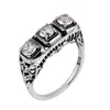 Szjinao Diament dla Cyrkon Kamienice 925 Sterling Silver Pierścionki Carve Fowers Cyrkonia Palcowe Ring Kobiety Biżuteria