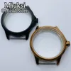44mm copper black stainless steel watch case fit Sea-gull ST36,ETA 6497,6498 movement mens watch case