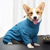Fleece Dog Clothes Winter Thick Warm Coat for Small Medium Large s Adjustable Pet Hoodies Male/Female Overalls Corgi 211027