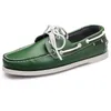 Deri Bezelye erkek Rahat Ayakkabılar Sürüş Yumuşak Taban Deri Kauçuk Siyah Koyu Donanma Çıplak Ordu Yeşil Maun Taupe Haki Ayakkabı Tüm Maç Tembel Sneakers Color23-5