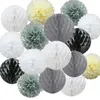 Party Decoration 16 sztuk / Set Mix Tissue Paper Pompons Kulki Plomb Prom Pom Poms Garland Na Urodziny Baby Shower Festival Decorat