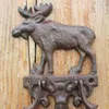 2 sztuk rustykalny żeliwa łosia łosia dekoracyjne drzwi kołatka z uchwytem tradycyjny styl vintage drzwi doorslatch country brama domu wystrój domu
