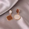 Stud Fashion Geometric Round Square Nappa Smalto Orecchini asimmetrici per le donne Eleganti accessori per gioielli lunghi Trendy