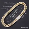 2021 Nuova catena color argento per uomo Iced Out 20MM Catena da uomo a maglia cubana con diamanti placcati in oro 14k reale / platino Finitura in oro bianco con diamanti X0509