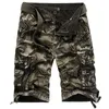 DARPHINKASA Men Cargo Shorts Casual Loose Cotton Military Overalls Camouflage Tie-dye Plus Size 210713