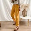 Womens pants Spring Summer Casual Cotton Linen Solid Elastic waist Harem long Trousers Female outwear plus size 210524