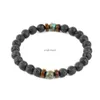 Diffuseur d'huile Lava Rock Bead Strand Bracelet 8mm agate bois perles bracelets pour femmes hommes bijoux de mode volonté et sable