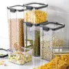 Storage Bottles & Jars 4 Sizes Kitchen Airtight Box Plastic Food Container Stackable For Dry Nuts Multi Grains Items