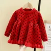 Menina bebê inverno roupas vestido suéteres para bolinhas knit infantil es 210528