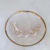 Slbridal Handmade Vinatge Gold Crystal Dhinestones Branch Leaf Akcesoria Wedding Włosów Winorośli Ślubne Pałąk Kobiety Biżuteria