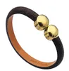 2020 nouvelle mode L bracelets en cuir pour hommes femme Designers bracelet en cuir fleur motif Bracelet perle bijoux