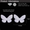 Lovely Trendy Micro Pave Cubic Zirconia Stud Earrings Cute Vivid Insect Butterfly Shape Fashion Ladies Jewelry CZ163 210714